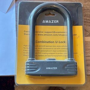 AMAZER Bike Lock Heavy Duty Combination U Lock Easy Set Combination 4-digit